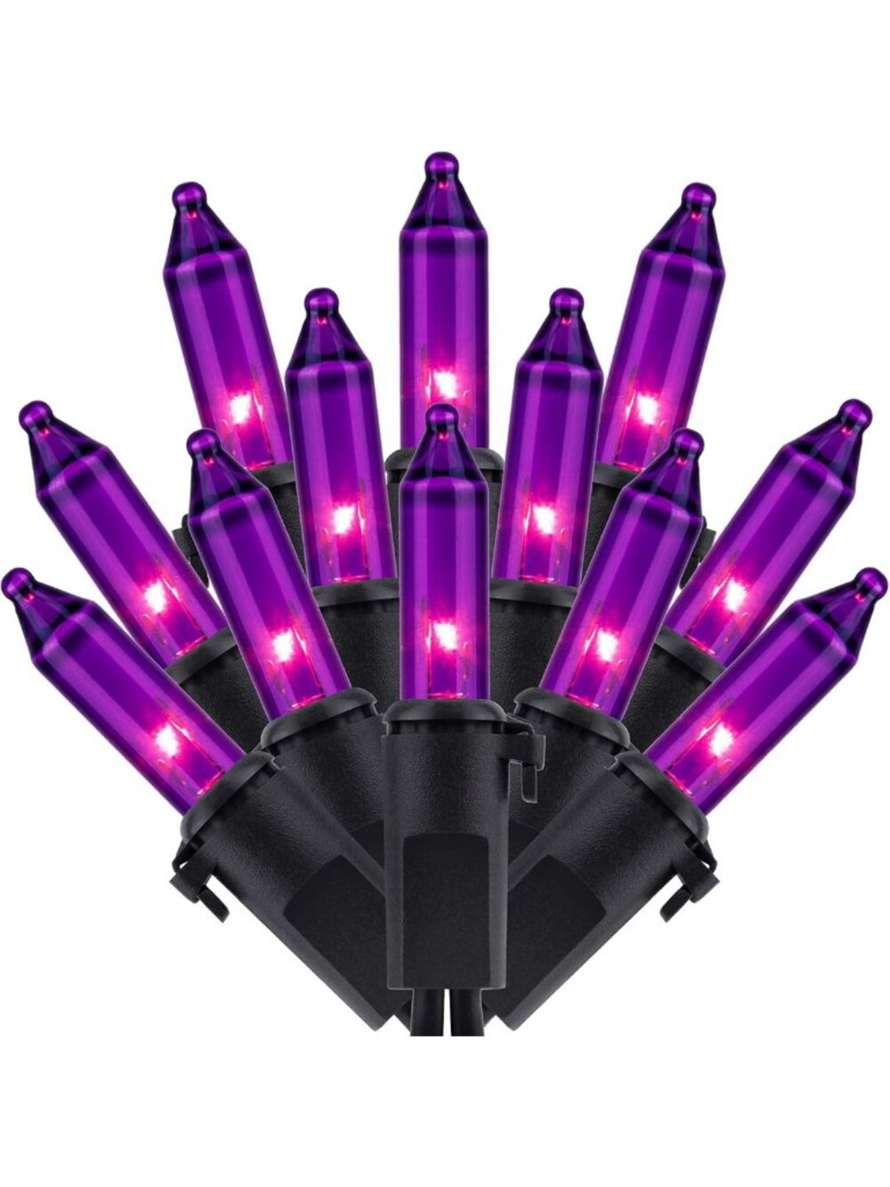 200 Purple Halloween String Lights - 33ft, 100 Count, Black Wire, Indoor/Outdoor